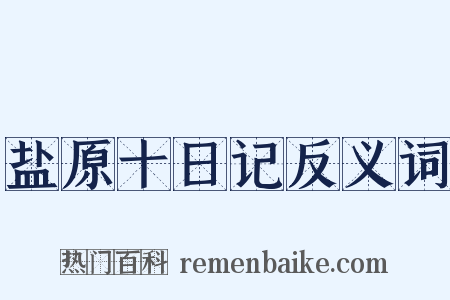 盐原十日记反义词是什么意思的图片